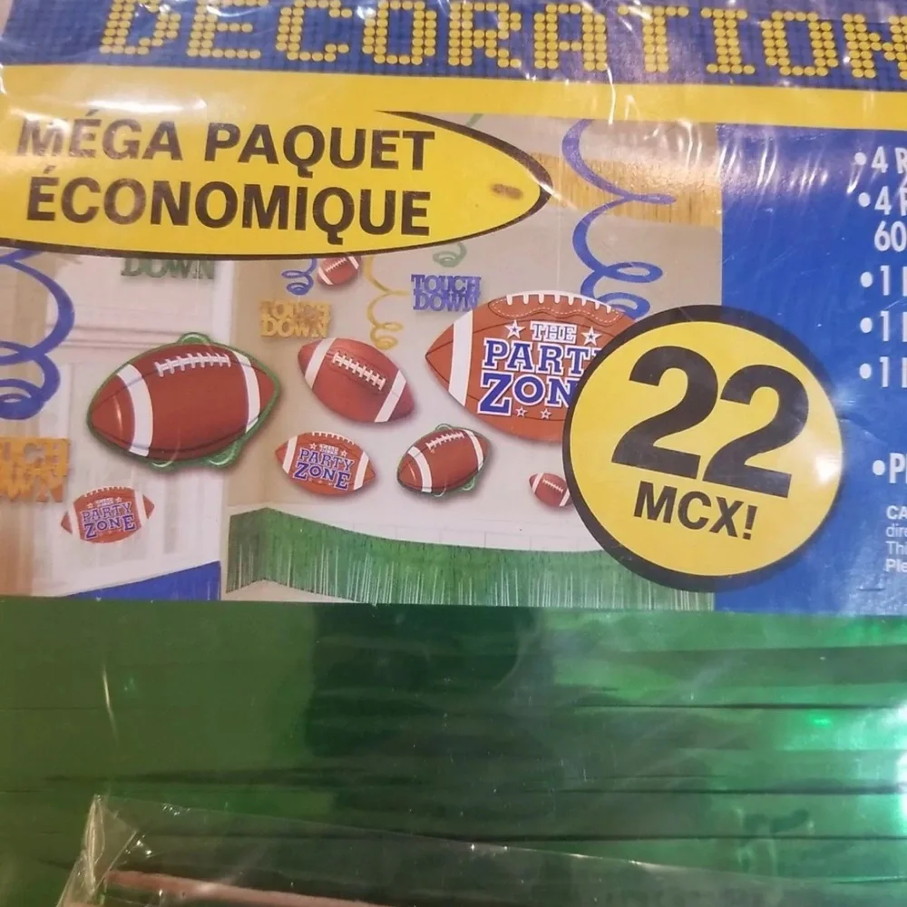 Giant Room Decorating Kit FOOTBALL - The Party Zone - 22 Pieces Mega Value Pack.